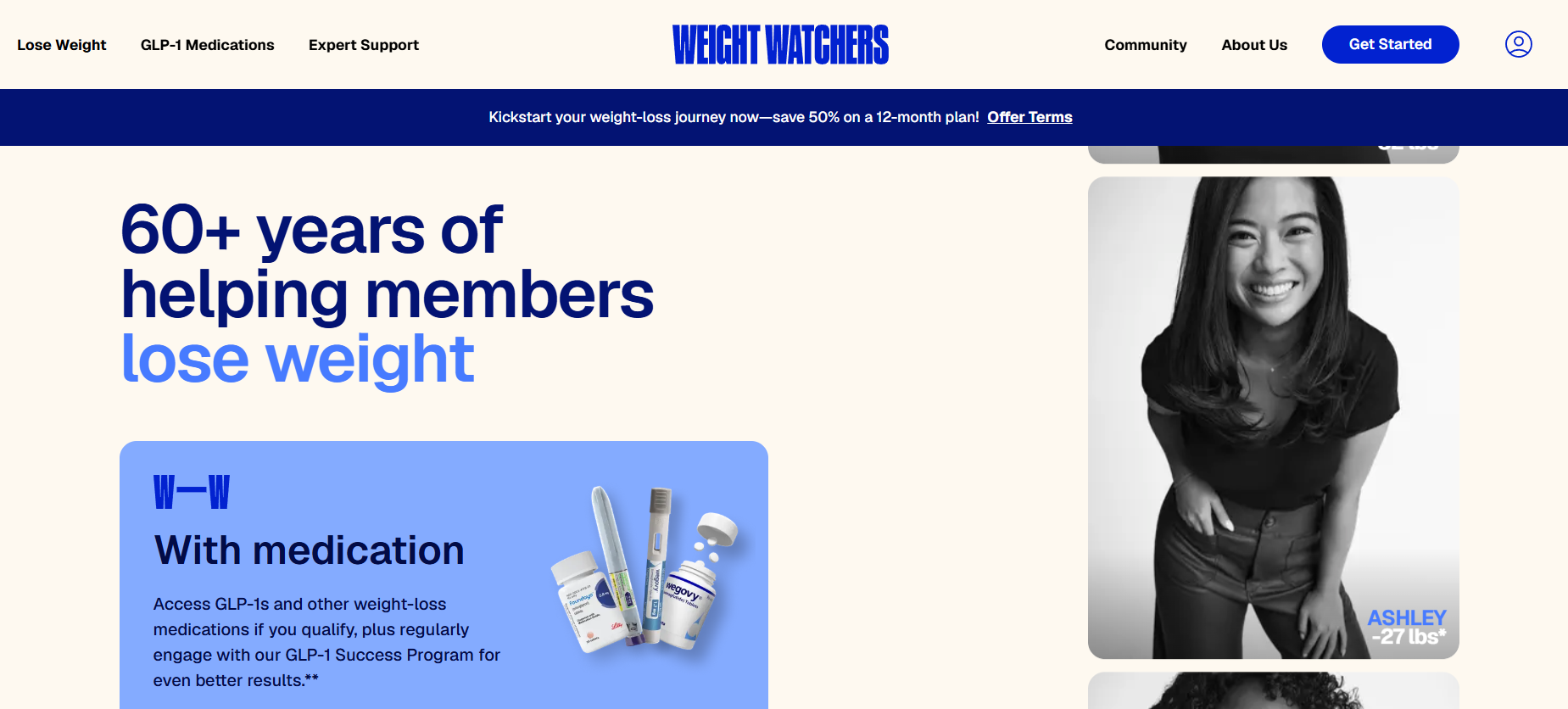 WeightWatchers homepage