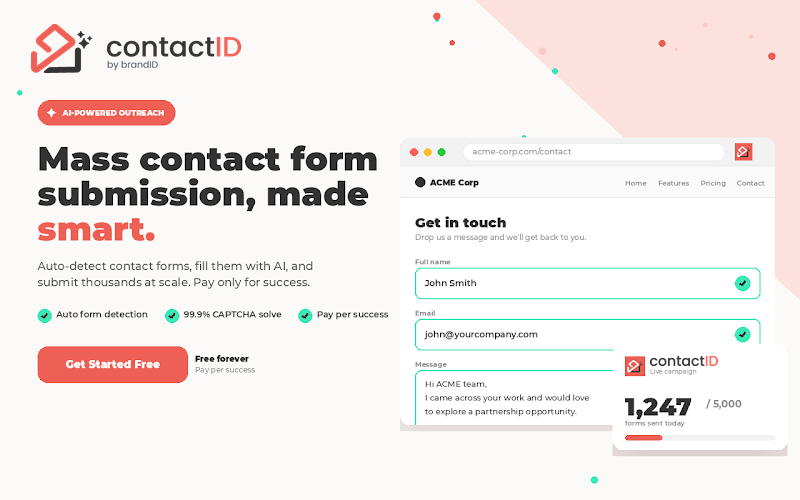 contactID contact form automation dashboard