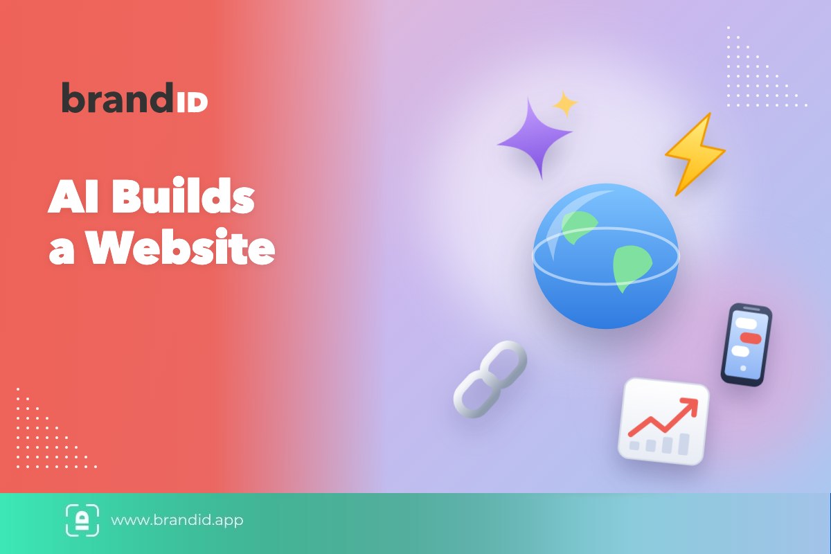 AI building a website illustration with brandID branding