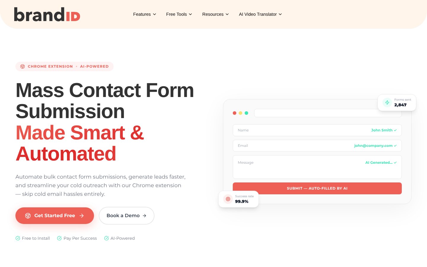 contactID homepage, contact form automation software
