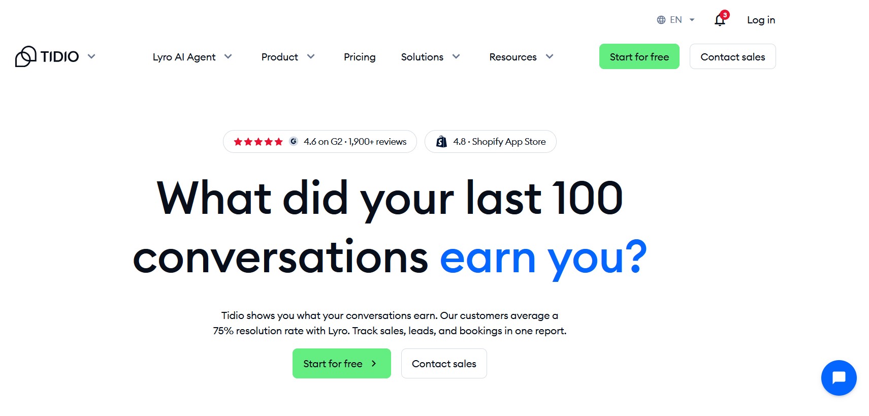 Tidio homepage, an Instagram auto comment tool