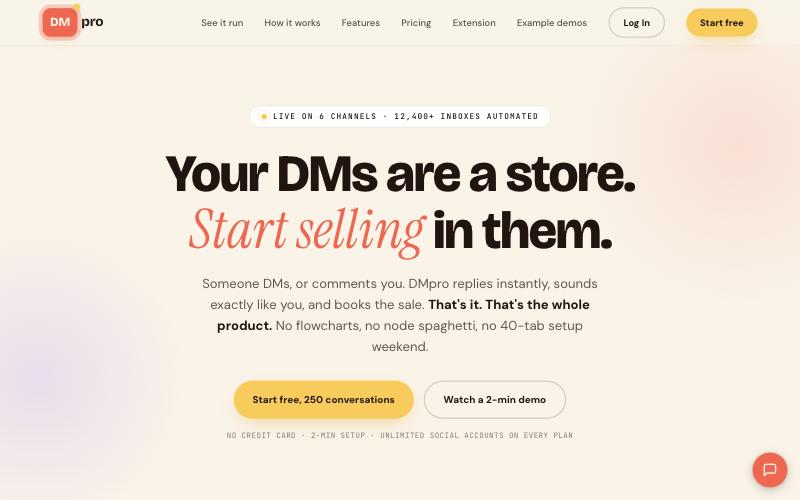 DMpro platform homepage