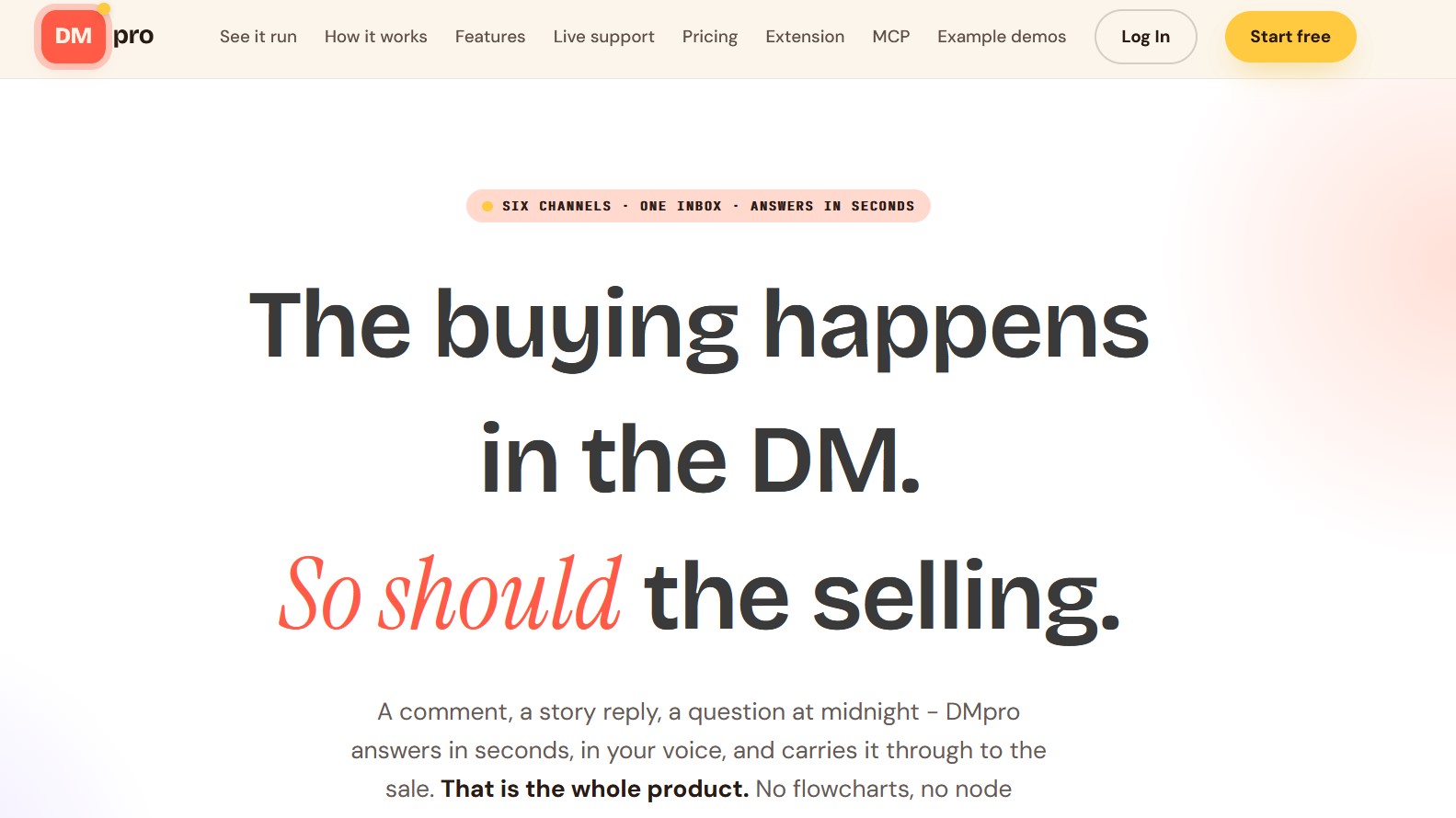 DMpro homepage, an Instagram auto comment tool