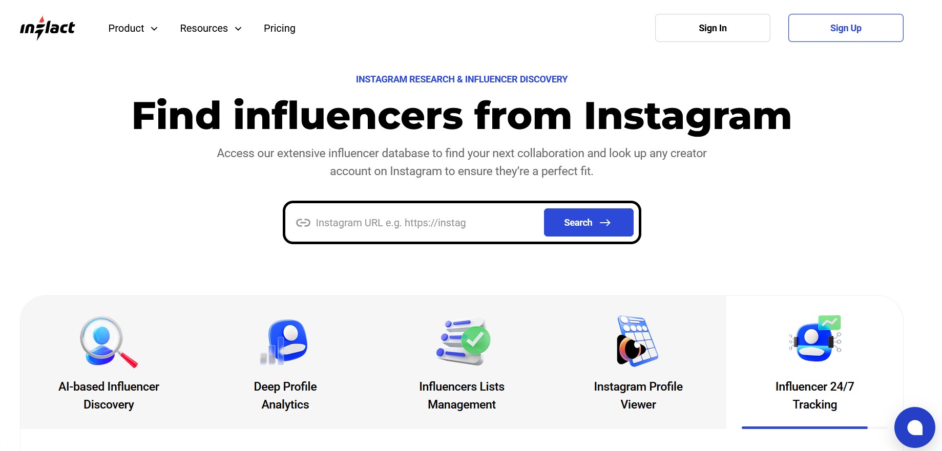 Inflact homepage, an Instagram auto comment tool