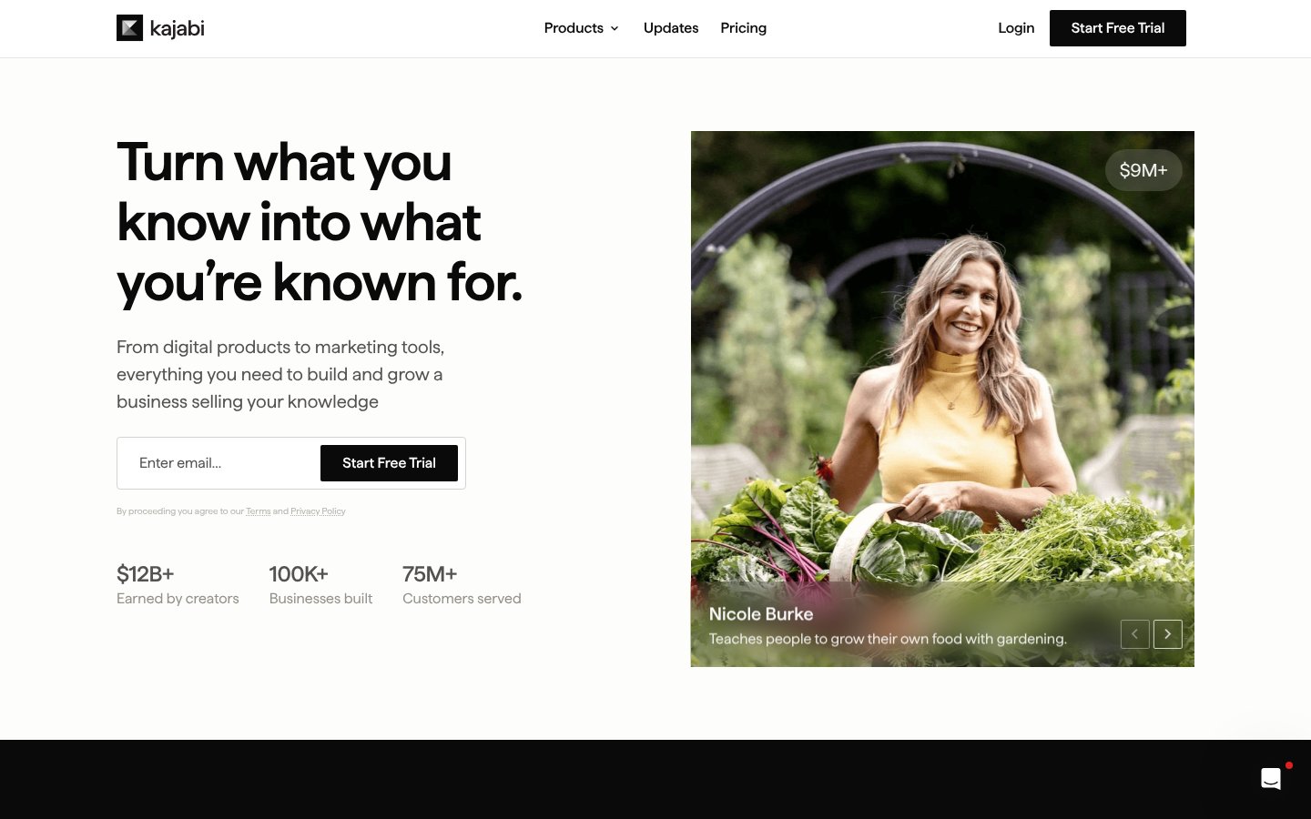 Kajabi homepage, a high ticket affiliate program