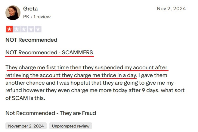 GMass review complaining about aggressive billing, charges after cancellation, and refused refunds.