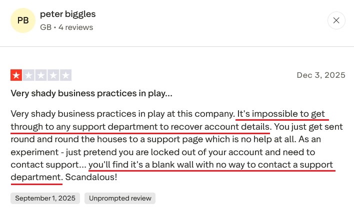 GMass user review criticizing slow support responses of 2 to 7 days and unanswered messages.
