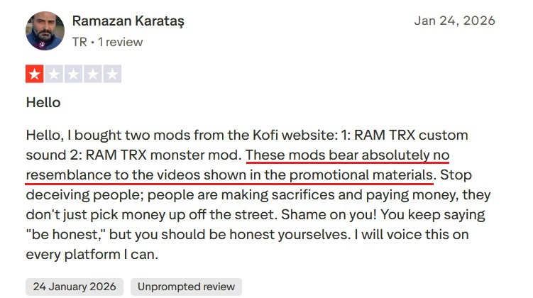 Review about fraudulent digital product purchased through Ko-fi.