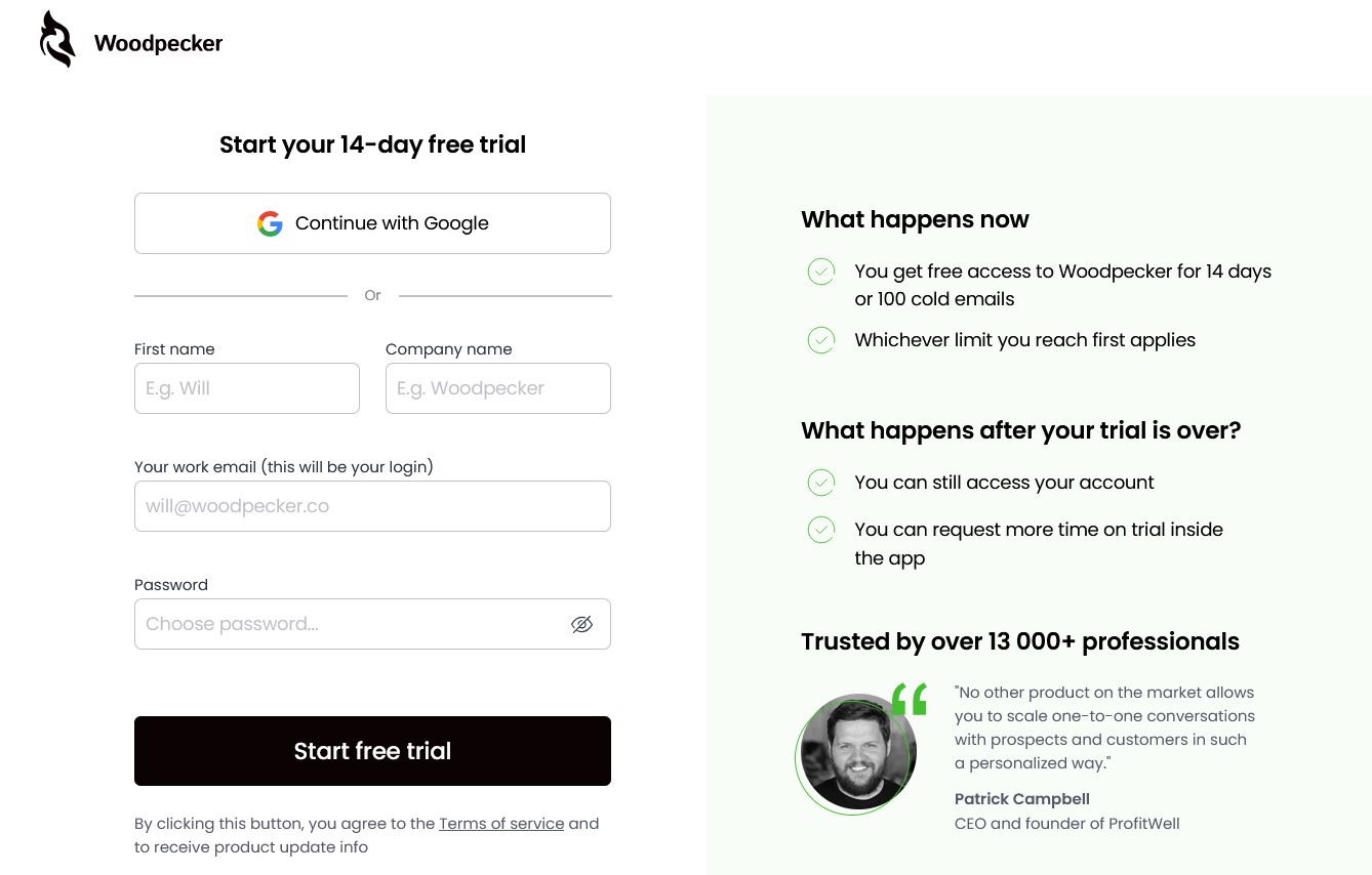 Woodpecker homepage - deliverability-focused QuickMail alternative with agency panel and GDPR compliance.