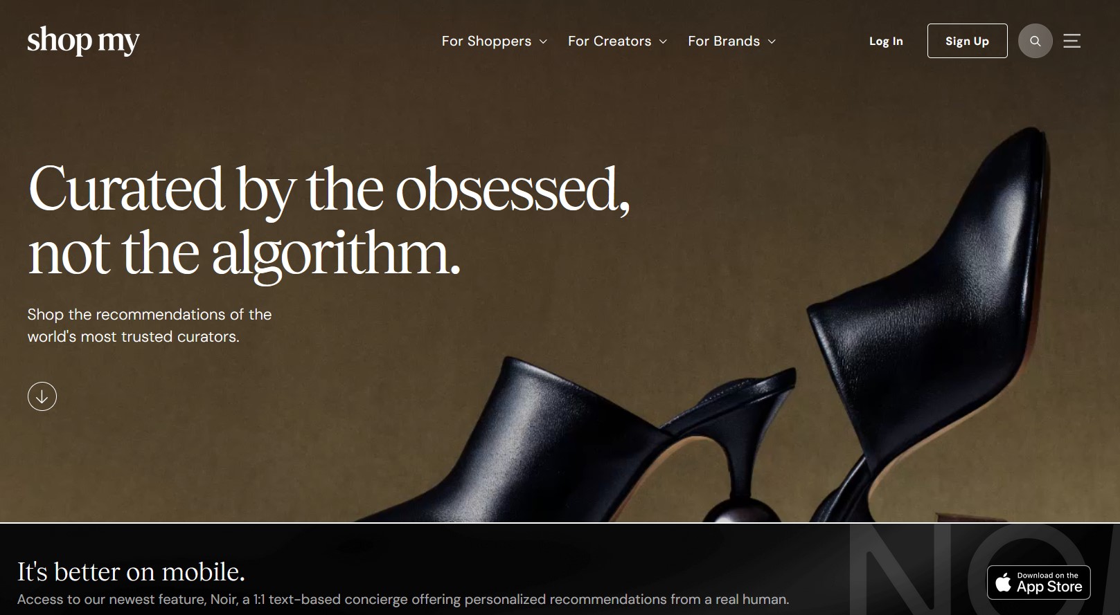 ShopMy homepage showing the creator-focused affiliate platform.