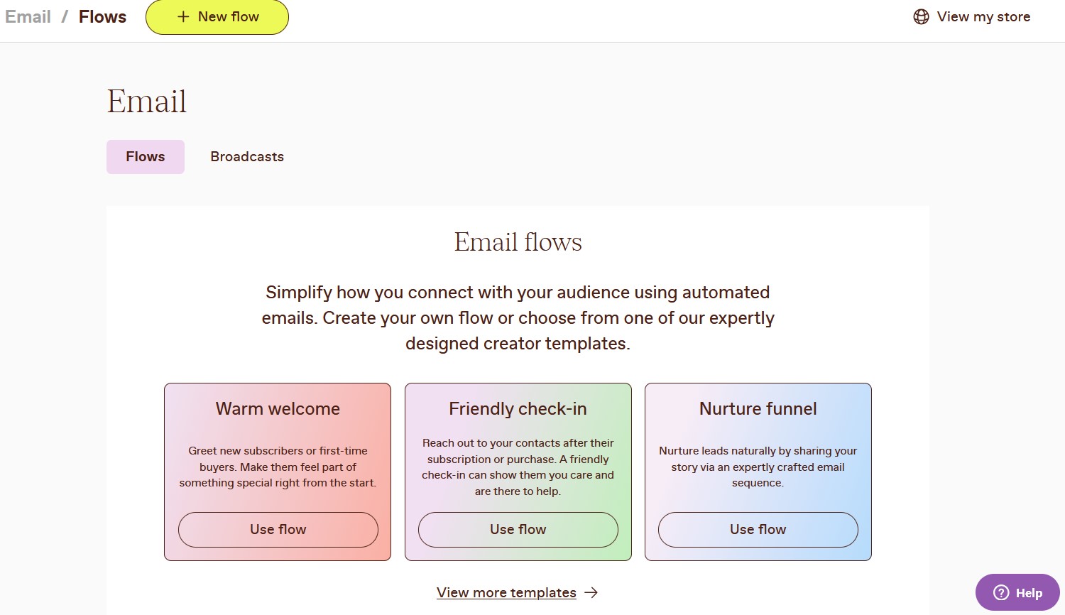 The Leap email marketing tool with templates and automation flows.
