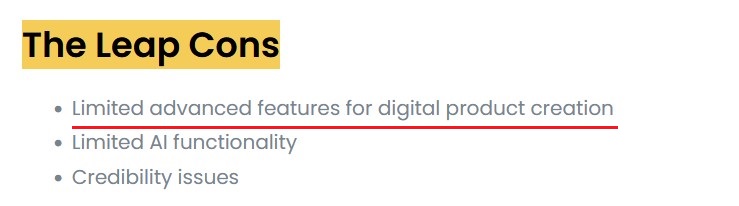 Review about The Leap's limited functionality and basic AI assistant.