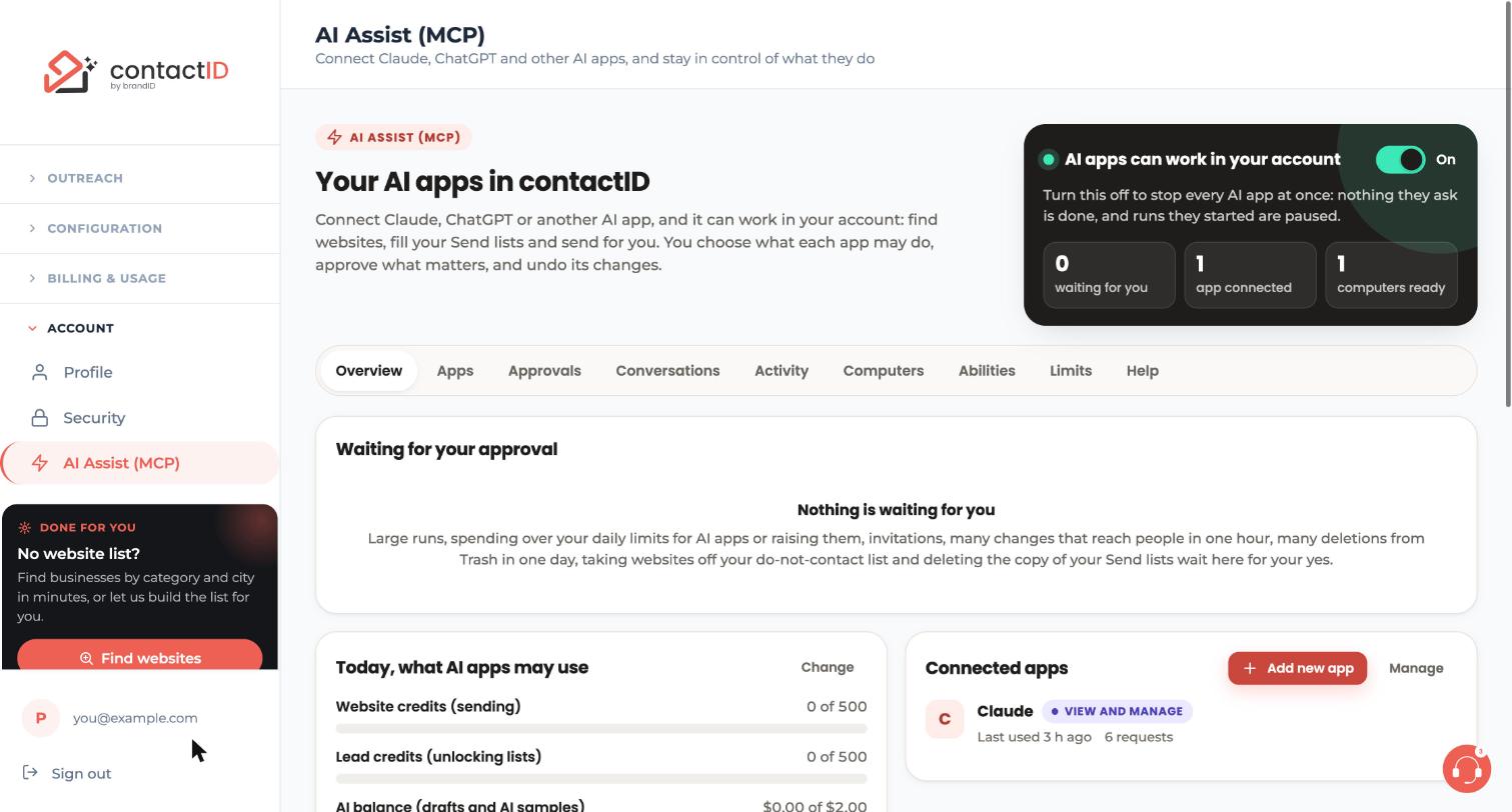 The Overview tab with the waiting for you counter and the Waiting for your approval box