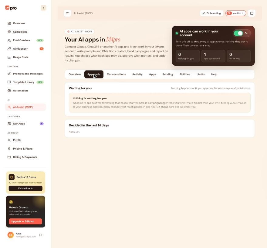 Approvals: requests that wait for your yes.