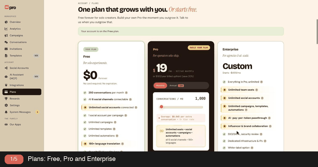 Tour of Plans, Rewards and Settings